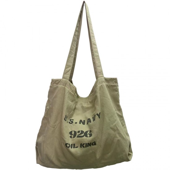 2025 Korean Dongdaemun Casual Cotton Shoulder Bag, Versatile Letter Washed Reversible Elegant Canvas Trendy Bag