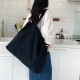 A very large and simple fashionable Korean canvas bag, INS large capacity, versatile solid color women's shoulder bag