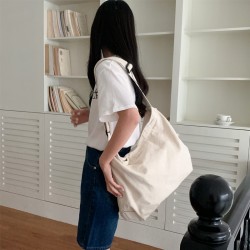 2025 New Washed Canvas Bag, Japanese and Korean Style, Simple, Artistic, Retro, Trendy, Large Capacity Women's Crossbody Bag