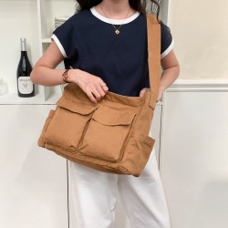 2025 New INS Washed Canvas Bag, Japanese and Korean Workwear Style, Retro Casual, Simple, Artistic, Large Capacity Crossbody Bag