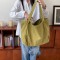 Korean trending canvas shoulder bag for women, chic, artsy, versatile, vintage washed tote bag.