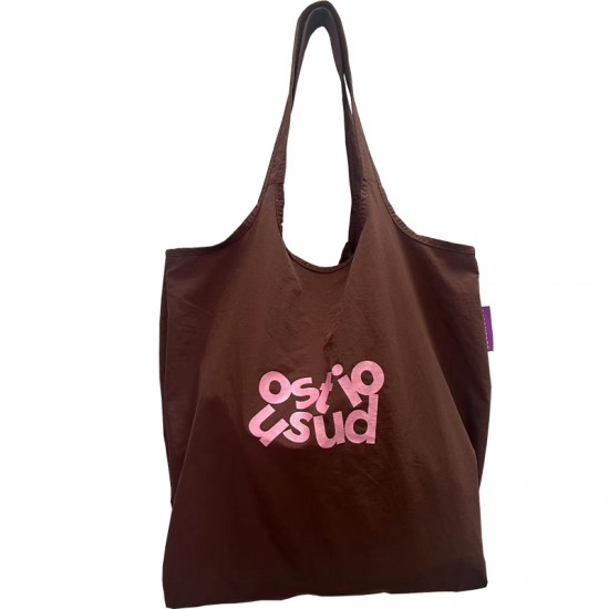 New Ins Letter Print Nylon Bag with Velcro Wristband, Korean Style Large Capacity Fresh Shoulder Bag