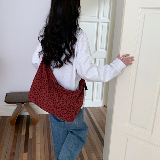 Lazy Style Leopard Print Women's Bag 2025 Autumn/Winter New High-Quality Shoulder Bag, Casual Fashionable Crossbody Bag (ins style)