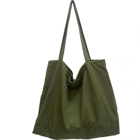 A very large and simple fashionable Korean canvas bag, INS large capacity, versatile solid color women's shoulder bag