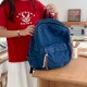 New ins style distressed retro Japanese and Korean trendy washed simple versatile casual canvas bag large capacity backpack
