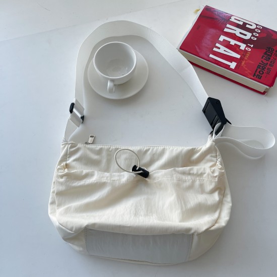 2025 Portable, Trendy, Fashionable, Versatile Nylon Bag, Elastic Drawstring, Divider, Zipper Bag, Women's Crossbody Bag