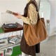 Muye Leather Goods...Korean Retro Washed Canvas Large Capacity Simple Lightweight Casual Solid Color Women's Shoulder Bag