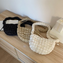2025 New Korean Style Pleated Cloud Women's Bag Nylon Bubble Fashion Personalized Casual Down Crossbody Bag