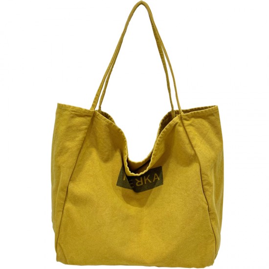 Korean style minimalist, versatile, large capacity, ins-inspired, distressed, artistic, fashionable women's single-shoulder canvas bag