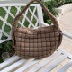2025 New Lightweight Quilted Nylon Shoulder Cloud Bag, Large Capacity, Fashionable and Versatile Embroidered Checkered Women's Shoulder Bag