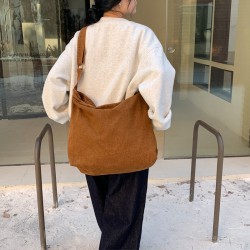 2025 Spring/Summer New Original Simple Korean Style Washed Canvas Bag, Large Capacity, Casual, Fashionable, Versatile Crossbody Bag