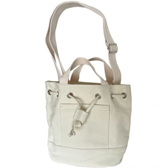 Korean Style INS Mini New Drawstring Bucket Shoulder Crossbody Cute Canvas Bag