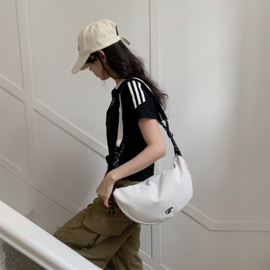 2025 New American Style Sporty Large Capacity Simple Corduroy Bag Trendy Internet Celebrity Fashion INS Dumpling Crossbody Bag