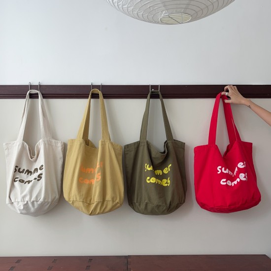 New Korean Super Popular Printed Handbag Shoulder Bag, Summer Artistic Style Women's Large Capacity Commuter Versatile Tote Bag Trendy