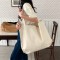 A very large and simple fashionable Korean canvas bag, INS large capacity, versatile solid color women's shoulder bag