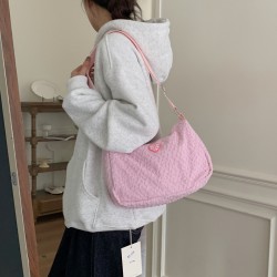 Japanese and Korean INS College Style Girl Heart Letter Label Simple Fashion Casual Versatile Large Capacity Cloud Crossbody Bag