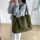 Women's Large Capacity Autumn/Winter Lined Embroidered Quilted Simple Tote Bag Fashionable Versatile Lightweight Solid Color Shoulder Bag