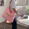Ins blogger same style shopping canvas bag, new printed solid color fashionable minimalist large capacity women's shoulder bag