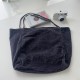 Korean style artistic, forest-style, washed corduroy bag, large capacity, versatile, minimalist, casual, retro tote shoulder bag