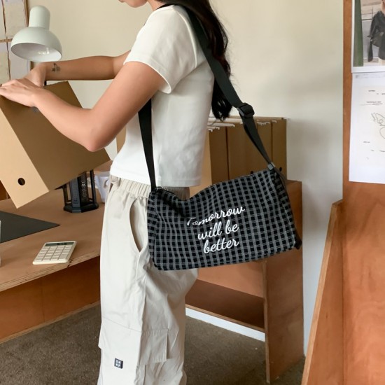 2025 new spring/summer casual trendy matching series letter pillow bag, sporty Korean style textured crossbody bag