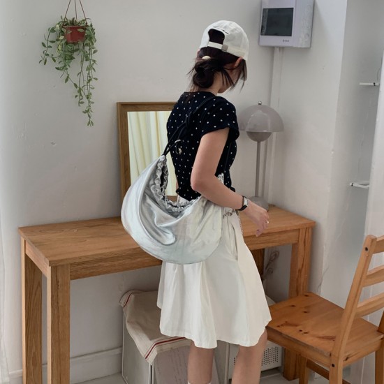 Internet Celebrity Fashion Korean Style Women's Bag 2025 New Simple European and American Armpit Nylon Trendy Large Capacity Shoulder Bag