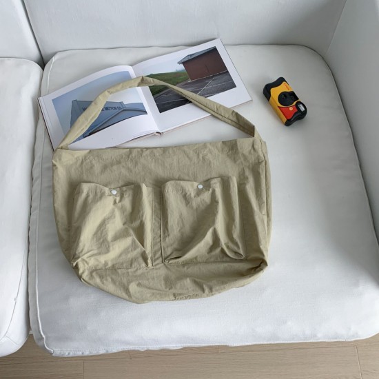 Korean Style INS Fresh Girl Dopamine Simple Large Capacity Fabric Bag Versatile Shoulder Casual Fashion Tote Bag