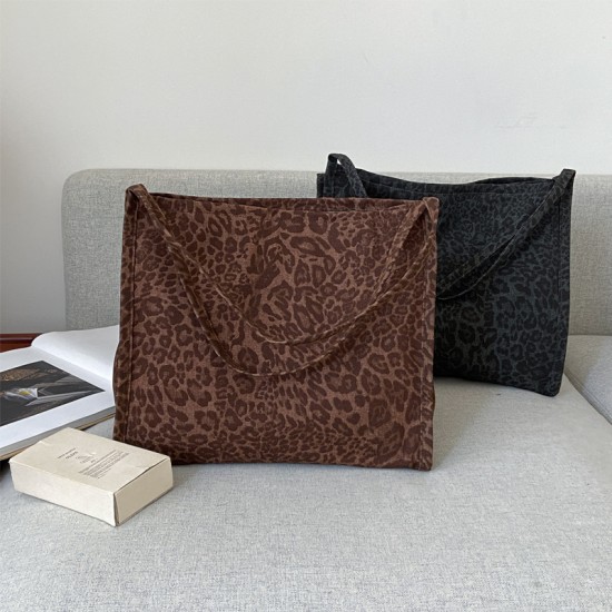 Korean Style Large Capacity Leopard Print Women's Bag 2025 New Fashionable Casual Versatile Retro Trendy Popular Shoulder Bag