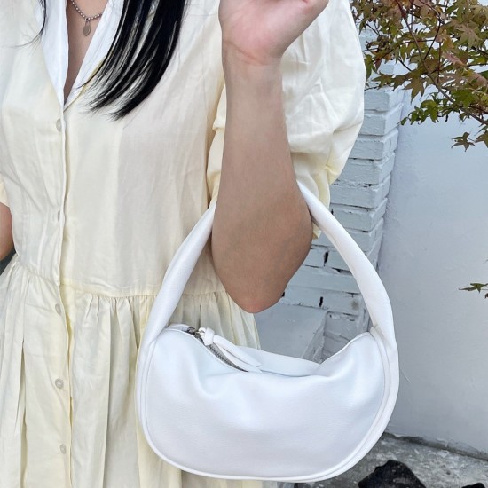 Solid color minimalist fashionable handbag, versatile women's 2025 new summer soft PU women's underarm dumpling bag