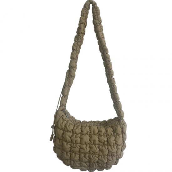 2025 New Korean Style Pleated Cloud Women's Bag Nylon Bubble Fashion Personalized Casual Down Crossbody Bag