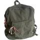 Japanese and Korean style washed canvas backpack with small floral rope, simple, fashionable, retro, versatile, and artistic style.