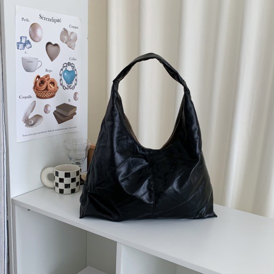 Korean Minimalist Soft and Relaxed Tote Bag, High-End Feel, Large Capacity, Casual and Fashionable Tote Shoulder Bag