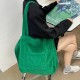 2025 Simple Solid Color Corduroy Washed Shopping Bag, Large Capacity, Fashionable Autumn/Winter Artistic Women's Shoulder Bag