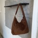 Original Japanese and Korean style new ins literary tote bag, fashionable soft texture, forest style solid color large capacity crossbody bag