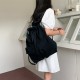 New 2025 Korean Style Women's Bag Solid Color Large Capacity Personalized Literary Versatile Drawstring Women's Handbag Backpack Canvas Bag