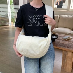 2025 New Fresh Nylon Dumpling Bag, Solid Color, Cute and Cute, Adjustable Shoulder Strap, Trendy Shoulder/Crossbody Bag