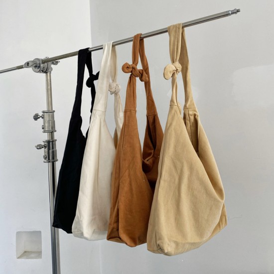 2025 Autumn/Winter Simple Korean Style INS Versatile Fashionable Sweet Shoulder Bag, Knotted Solid Color Underarm Student Crossbody Bag