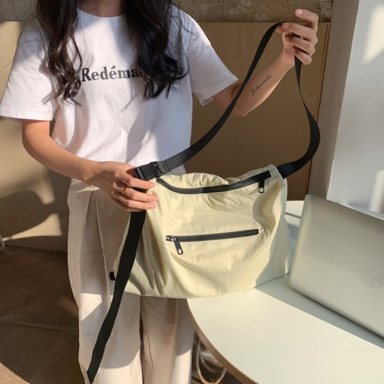 2025 Spring/Summer New Korean Style INS Original Design, Simple Casual Nylon Lightweight Versatile Large Capacity Crossbody Bag